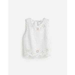 NWT Madewell Embroidered Eyelet High-Low Tank size XL in white